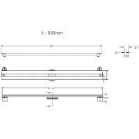 Душевой лоток Berges Super Slim 800 с решеткой Хром матовый арт-090054 — фото 14, Душевые лотки