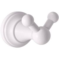 Двойной крючок Rav Slezak Morava Белый матовый арт-MKA0102B — фото 1, Крючки для полотенец