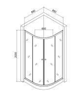 Душевой уголок Agger 90x90 профиль Хром стекло матовое арт-A01-090MCR — фото 5, Душевые уголки четверть круга