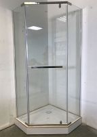 Душевой уголок Ceruttispa 100x100 профиль Хром стекло прозрачное арт-CHIKA ZP101T — фото 12, Душевые уголки трапеция