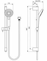 Душевой гарнитур Ideal Standard Ideal Rain Evo Round L3 Хром арт-B2233AA — фото 5, Душевые гарнитуры на штанге