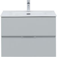 Тумба под раковину Aquanet Алвита New 70 подвесная Серая матовая арт-303907 — фото 6, Тумбы под раковину