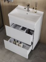 Тумба с раковиной Orange Topline-Lyon 60 Белый глянец арт-TLNF60+RA — фото 3, Тумбы с раковиной