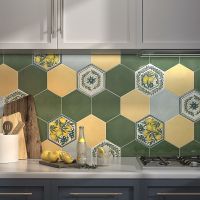 Керамическая плитка Kerama Marazzi Флорентина зелёный глянцевый настенная 20х23,1 см арт-24034 — фото 2, Керамическая плитка