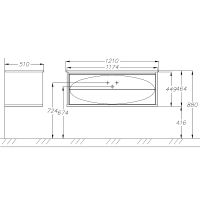 Тумба под раковину Opadiris Ибица 120 подвесная Белая глянцевая Хром арт-00-00007283 — фото 10, Тумбы под раковину