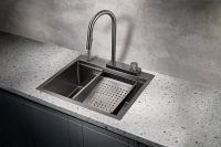 Кухонная мойка Milacio Denia 57 Вороненая сталь арт-MC.77409 — фото 5, Кухонные мойки