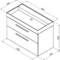 Тумба под раковину Aquanet Nova 85 подвесная Дуб рошелье арт-249921 — фото 3, Тумбы под раковину