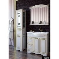 Зеркало Sanflor Адель 82 Белое Патина золото арт-Н0000001069 — фото 1, Зеркала в ванную комнату