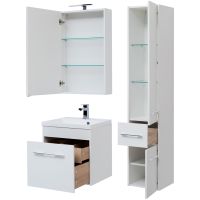 Зеркальный шкаф Aquanet Августа 58 Белый арт-210008 — фото 6, Зеркальные шкафы в ванную