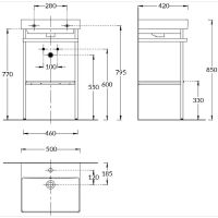 Консоль под раковину Kerama Marazzi Pro 50 PRO.50.01\BLK.M Черная матовая арт-PRO.50.01\BLK.M — фото 5, Консоли для раковины