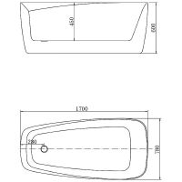 Акриловая ванна Aquanet Trend 170x78 без гидромассажа арт-260052 — фото 6, Акриловые ванны