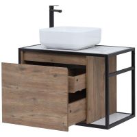 Тумба под раковину Aquanet Nova Lite Loft 75L подвесная Дуб рустикальный арт-261658 — фото 3, Тумбы под раковину