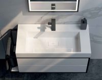 Тумба под раковину Clarberg Logic 100 R подвесная Белая арт-LOG0110R — фото 2, Тумбы под раковину