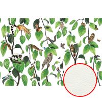 Фреска Ortograf Miracle 33862 Фактура флок FLK Флизелин (4,5*3) Белый/Зеленый, Листья/Животные/Птицы арт-33862 (флок FLK) — фото 1, Фрески