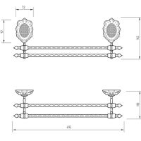 Полотенцедержатель Migliore Cleopatra двойной Хром арт-16672 — фото 3, Полотенцедержатели