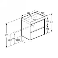Тумба под раковину Roca Ona 60 подвесная Белая матовая арт-A857613509 — фото 7, Тумбы под раковину