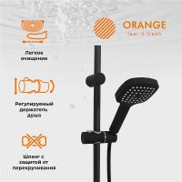 Душевая система Orange Karl Черная арт-M05-934b — фото 4, Душевые стойки