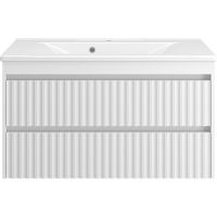 Тумба с раковиной Brevita Balaton 100 подвесная Белая матовая арт-УТ000014503 — фото 2, Тумбы с раковиной