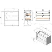 Тумба с раковиной Creto Bravo 100 подвесная Белая глянцевая арт-22-BrW100 — фото 12, Тумбы с раковиной