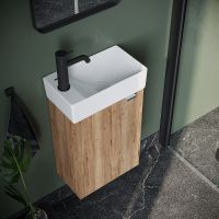 Тумба под раковину Sancos Mini 37 L подвесная Дуб Галифакс натуральный арт-MN35EGL — фото 4, Тумбы под раковину