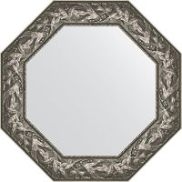 Зеркало Evoform Octagon 69х69 в багетной раме - Византия серебро 99 мм арт-BY 3833 — фото 1, Зеркала в ванную комнату