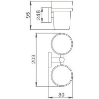 Стакан для зубных щеток Haiba двойной Хром арт-HB1708 — фото 2, Стаканы для зубных щеток