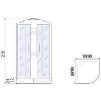 Товар: Душевая кабина River Rein 80x80 МТ с поддоном арт-10000002414 - фото 3 Душевая кабина River Rein 80x80 МТ с поддоном арт-10000002414 — фото 3, Душевые кабины