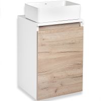 Тумба под раковину Runo Бари 40 подвесная Крафт дуб Белая арт-00-00001372 — фото 1, Тумбы под раковину