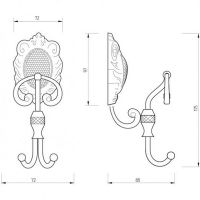 Двойной крючок Migliore Cleopatra Бронза арт-16633 — фото 2, Крючки для полотенец