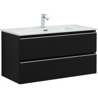 Тумба под раковину Aquanet Вега 100 подвесная Черная арт-329593 — фото 1, Тумбы под раковину
