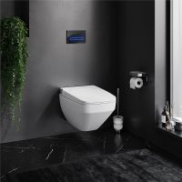 Комплект унитаза биде с инсталляцией AM.PM Inspire V2.0 FlashClean с электронным сиденьем Микролифт с функцией биде и Черной клавишей смыва арт-IS450A38.CCC50A — фото 7, Умные унитазы