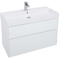 Тумба с раковиной Aquanet Бруклин 100 подвесная Белая арт-212599 — фото 3, Тумбы с раковиной