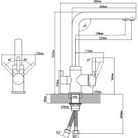 Смеситель для кухни Florentina Арес Fl Ультра Нуар арт-333.19H.2123.501 — фото 4, Смесители для кухни