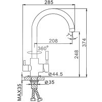 Товар: Смеситель для кухни Frap H52 Хром арт-F4352 - фото 9 Смеситель для кухни Frap H52 Хром арт-F4352 — фото 9, Смесители для кухни