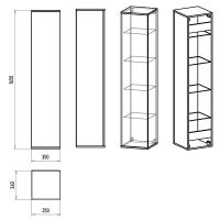 Шкаф пенал Brevita Savoy 35 подвесной Белый матовый арт-SAV-05035-010 — фото 11, Пеналы для ванной комнаты