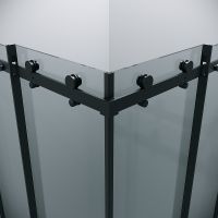 Душевой уголок Grossman Classic 90х90 профиль Черный матовый стекло прозрачное арт-300.K33.04.9090.21.00 — фото 8, Квадратные душевые уголки