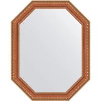 Зеркало Evoform Octagon 56х71 в багетной раме - Бронзовые бусы на дереве 60 мм арт-BY 7054 — фото 1, Зеркала в ванную комнату