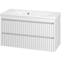 Тумба с раковиной Brevita Balaton 100 подвесная Белая матовая арт-УТ000014503 — фото 1, Тумбы с раковиной