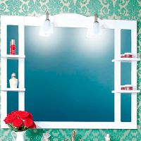 Зеркало Бриклаер Анна 120 с подсветкой Белое глянцевое арт-4627125411359 — фото 1, Зеркала в ванную комнату