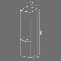 Шкаф пенал SanVit Форма 32 подвесной Белый глянцевый арт-pformaw — фото 3, Пеналы для ванной комнаты