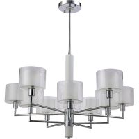 Люстра Crystal Lux Прозрачная Белая Хром арт-MAESTRO SP-PL5+5 CHROME — фото 3, Люстры