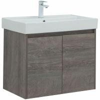 Тумба с раковиной Aquanet Nova Lite 75 подвесная Дуб рошелье арт-302527 — фото 1, Тумбы с раковиной