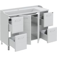 Тумба под раковину СанТа Омега 120 Белая арт-207043 — фото 2, Тумбы под раковину