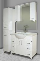 Зеркало со шкафом Bellezza Дрея 105 с подсветкой Белое арт-4611318000017 — фото 2, Зеркальные шкафы в ванную