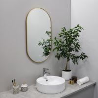 Зеркало Fixsen Led 40х80 с подсветкой Золото-сатин с сенсорным выключателем и диммером арт-FX-3080G — фото 2, Зеркала в ванную комнату