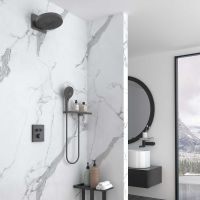 Душевая система Vincea Inspire с термостатом Вороненая сталь арт-VSFW-3I21MT1RGM — фото 2, Встраиваемые душевые комплекты