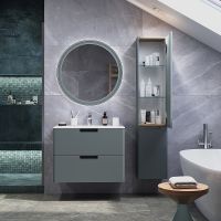 Товар: Шкаф пенал Creto Bravo 35 подвесной с бельевой корзиной Серый арт-22-BrG35 - фото 7 Шкаф пенал Creto Bravo 35 подвесной с бельевой корзиной Серый арт-22-BrG35 — фото 7, Пеналы для ванной комнаты