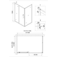 Душевой уголок Niagara Nova 130х100 профиль Черный стекло прозрачное арт-NG-82-13AB-A100B — фото 3, Прямоугольные душевые уголки