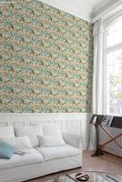 Обои Grandeco Ciara Винил на флизелине (0,53*10,05) Бирюзовый/Разноцветный, Листья/Цветы арт-A 63802 — фото 3, Обои для стен