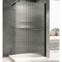 Душевая перегородка Abber Immer Offen 100 профиль Черный стекло рифленое арт-AG61101R8 — фото 1, Душевые перегородки